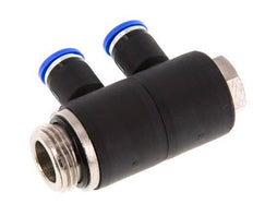 Racor rápido de 2 vías de 8 mm x G1/2'' con rosca macho Latón/PA 66 NBR Giratorio