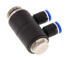 Racor rápido de 2 vías de 8 mm x G1/2'' con rosca macho Latón/PA 66 NBR Giratorio