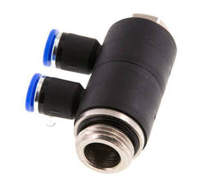 Racor rápido de 2 vías de 8 mm x G1/2'' con rosca macho Latón/PA 66 NBR Giratorio