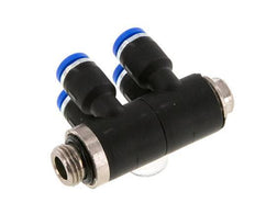 Racor rápido de 4 mm x G1/8'' con rosca macho Latón/PA 66 NBR Giratorio