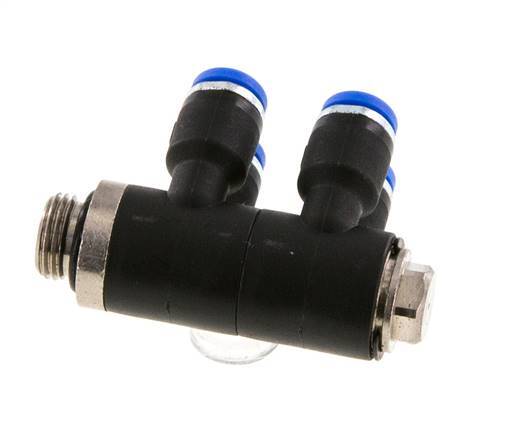 Racor rápido de 4 mm x G1/8'' con rosca macho Latón/PA 66 NBR Giratorio