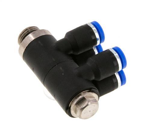 Racor rápido de 4 mm x G1/8'' con rosca macho Latón/PA 66 NBR Giratorio