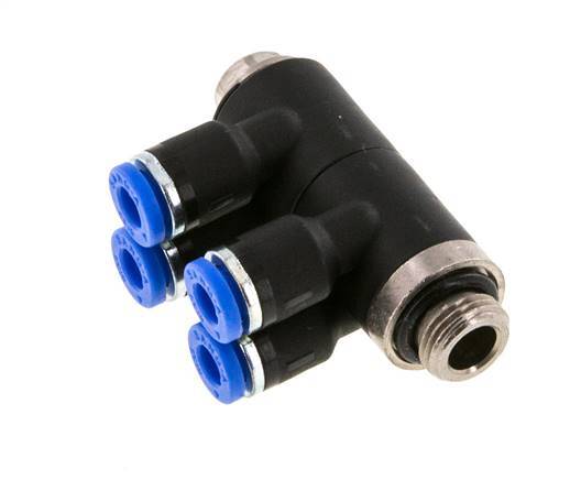 Racor rápido de 4 mm x G1/8'' con rosca macho Latón/PA 66 NBR Giratorio