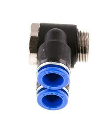 Codo doble de 90 grados 12mm x G1/2'' con rosca macho Latón/PA 66 NBR Giratorio