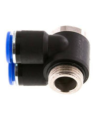 Codo doble de 90 grados 12mm x G1/2'' con rosca macho Latón/PA 66 NBR Giratorio