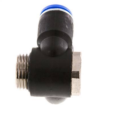 Codo doble de 90 grados 12mm x G1/2'' con rosca macho Latón/PA 66 NBR Giratorio