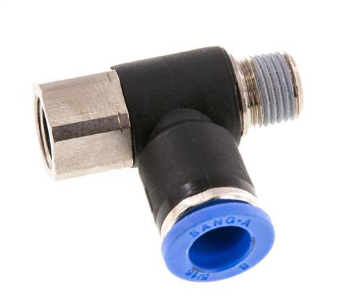 Racor de 8mm x R1/8'' con rosca macho-hembra latón/PA 66 NBR giratorio [2 piezas]