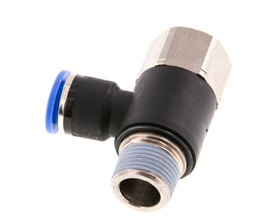 Racor de 10mm x R3/8'' con rosca macho-hembra Latón/PA 66 NBR Giratorio