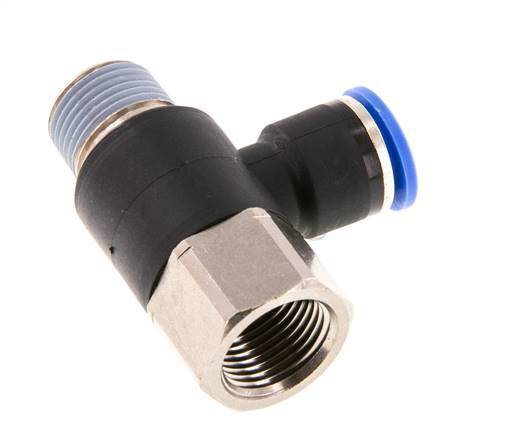 Racor de 10mm x R3/8'' con rosca macho-hembra Latón/PA 66 NBR Giratorio