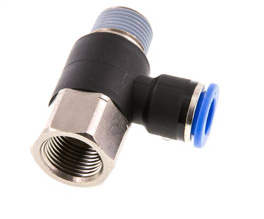 Racor de 10mm x R3/8'' con rosca macho-hembra Latón/PA 66 NBR Giratorio