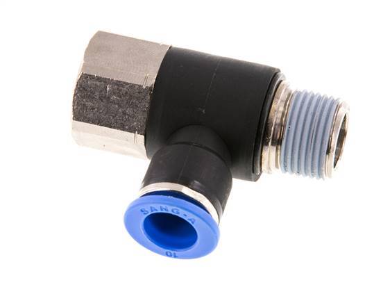 Racor de 10mm x R3/8'' con rosca macho-hembra Latón/PA 66 NBR Giratorio