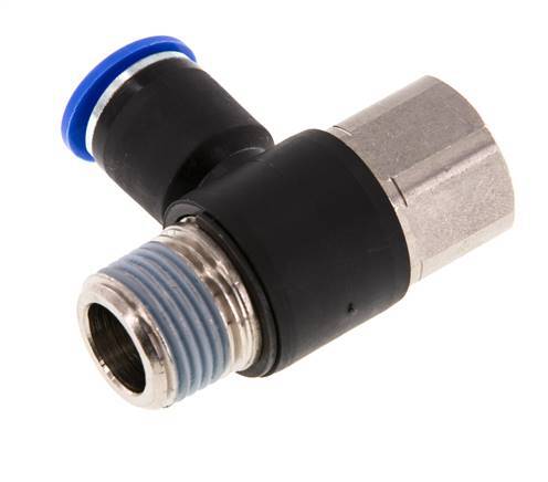 Racor de 12mm x R1/2'' con rosca macho-hembra Latón/PA 66 NBR Giratorio