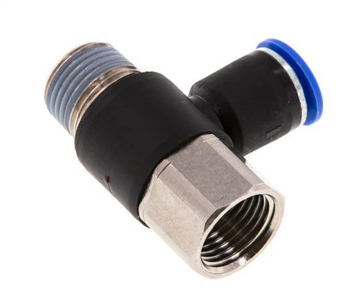 Racor de 12mm x R1/2'' con rosca macho-hembra Latón/PA 66 NBR Giratorio