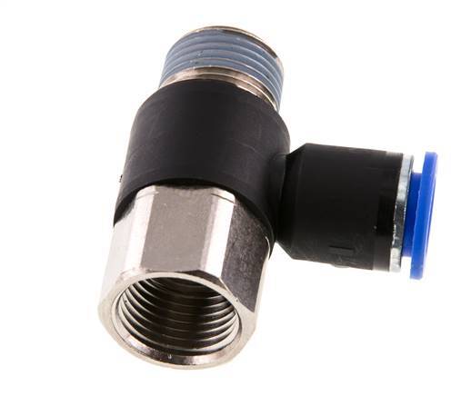 Racor de 12mm x R1/2'' con rosca macho-hembra Latón/PA 66 NBR Giratorio