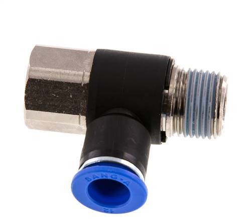 Racor de 12mm x R1/2'' con rosca macho-hembra Latón/PA 66 NBR Giratorio