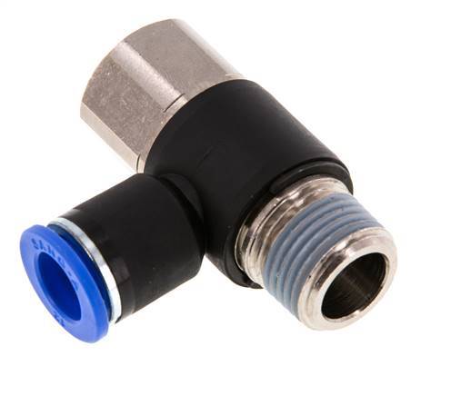 Racor de 12mm x R1/2'' con rosca macho-hembra Latón/PA 66 NBR Giratorio