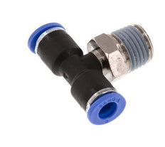 Racor en T de 6mm x R1/4'' con rosca macho latón/PA 66 NBR giratorio [2 piezas]