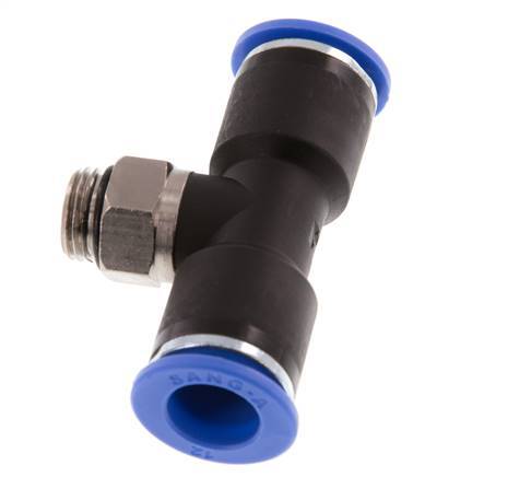Racor en T de 12mm x G1/4'' con rosca macho Latón/PA 66 NBR Giratorio