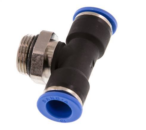 Racor en T de 10mm x G3/8'' con rosca macho Latón/PA 66 NBR Giratorio