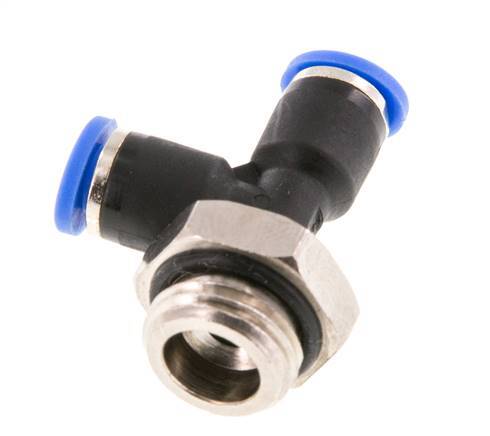 Racor en T en ángulo recto de 4mm x G1/4'' con rosca macho latón/PA 66 NBR giratorio [2 piezas]