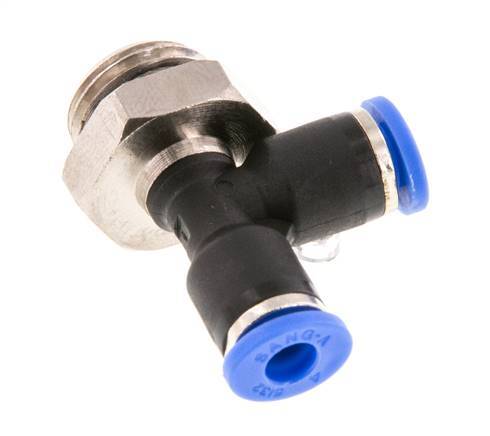 Racor en T en ángulo recto de 4mm x G1/4'' con rosca macho latón/PA 66 NBR giratorio [2 piezas]