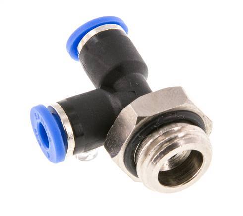 Racor en T en ángulo recto de 4mm x G1/4'' con rosca macho latón/PA 66 NBR giratorio [2 piezas]