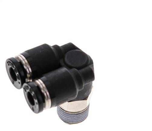 4mm x R1/8'' Y Push-in Fitting with Male Threads Brass/PBT NBR Rotatable