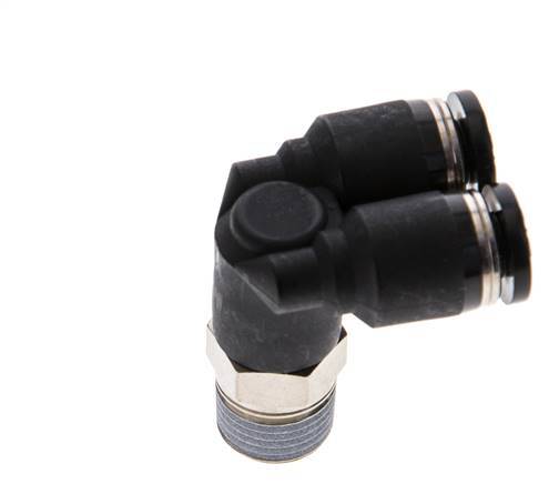 4mm x R1/8'' Y Push-in Fitting with Male Threads Brass/PBT NBR Rotatable