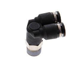 4mm x R1/8'' Y Push-in Fitting with Male Threads Brass/PBT NBR Rotatable