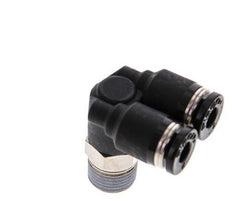 4mm x R1/8'' Y Push-in Fitting with Male Threads Brass/PBT NBR Rotatable