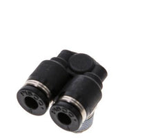 4mm x R1/8'' Y Push-in Fitting with Male Threads Brass/PBT NBR Rotatable
