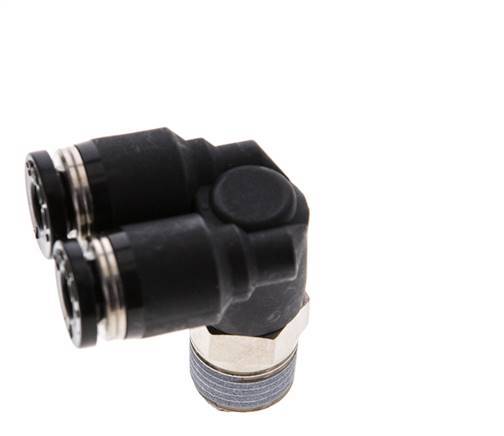 4mm x R1/8'' Y Push-in Fitting with Male Threads Brass/PBT NBR Rotatable