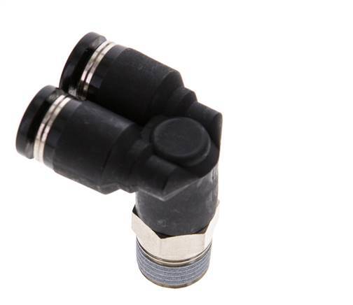 4mm x R1/8'' Y Push-in Fitting with Male Threads Brass/PBT NBR Rotatable