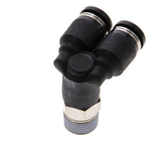 4mm x R1/8'' Y Push-in Fitting with Male Threads Brass/PBT NBR Rotatable