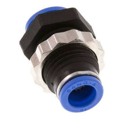 Racor de 10mm PA 66 NBR Bulkhead [2 Piezas]