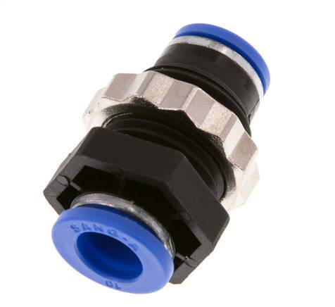 Racor de 10mm PA 66 NBR Bulkhead [2 Piezas]