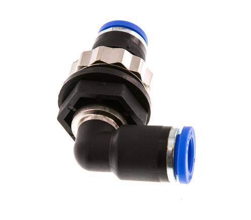 Codo de 8mm 90deg Racor de PA 66 NBR Pasamuros