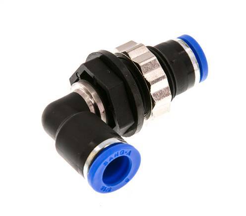 Codo de 8mm 90deg Racor de PA 66 NBR Pasamuros