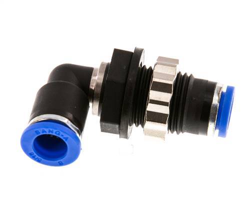 Codo de 8mm 90deg Racor de PA 66 NBR Pasamuros