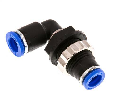 Codo de 8mm 90deg Racor de PA 66 NBR Pasamuros