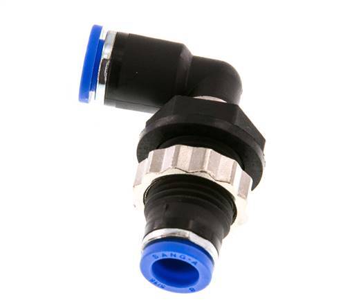 Codo de 8mm 90deg Racor de PA 66 NBR Pasamuros