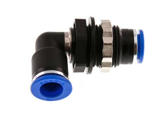 Codo de 12mm 90deg Racor de PA 66 NBR Pasamuros