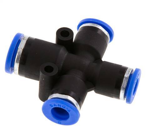 Racor en cruz 6mm x 8mm PA 66 NBR 3 salidas
