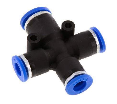 Racor en cruz 6mm x 8mm PA 66 NBR 3 salidas