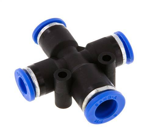 Racor en cruz 6mm x 8mm PA 66 NBR 3 salidas