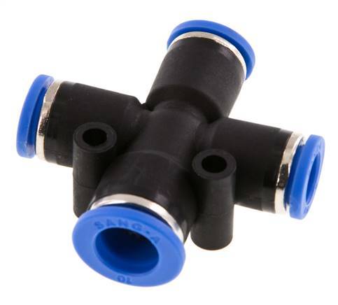 Racor en cruz 8mm x 10mm PA 66 NBR 3 salidas