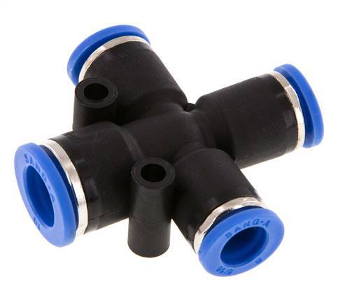 Racor en cruz 8mm x 10mm PA 66 NBR 3 salidas