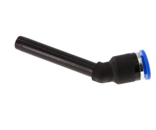 Racor rápido acodado de 6 mm x 6 mm 45 grados con casquillo enchufable largo de PA 66 NBR [2 piezas]