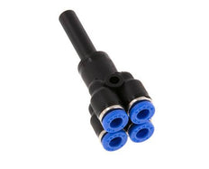 Racor en Y de 4 mm x 6 mm con enchufe de latón/PA 66 NBR