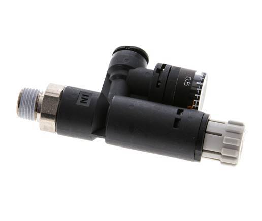 Regulador de presión neumático 6mm - R1/8'' con manómetro